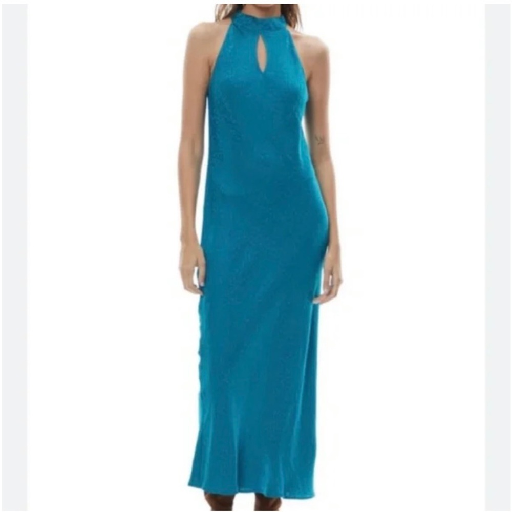 YFB Chic Teal Halter Maxi Dress